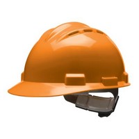 Bullard 62HOR Bullard S62 Series Hi-Viz Orange Vented Safety Cap With 4 Point Ratchet Headgear And Cotton Browpad